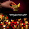 Water Sensor LED Diyas Set – Flameless Golden for Festive Decor