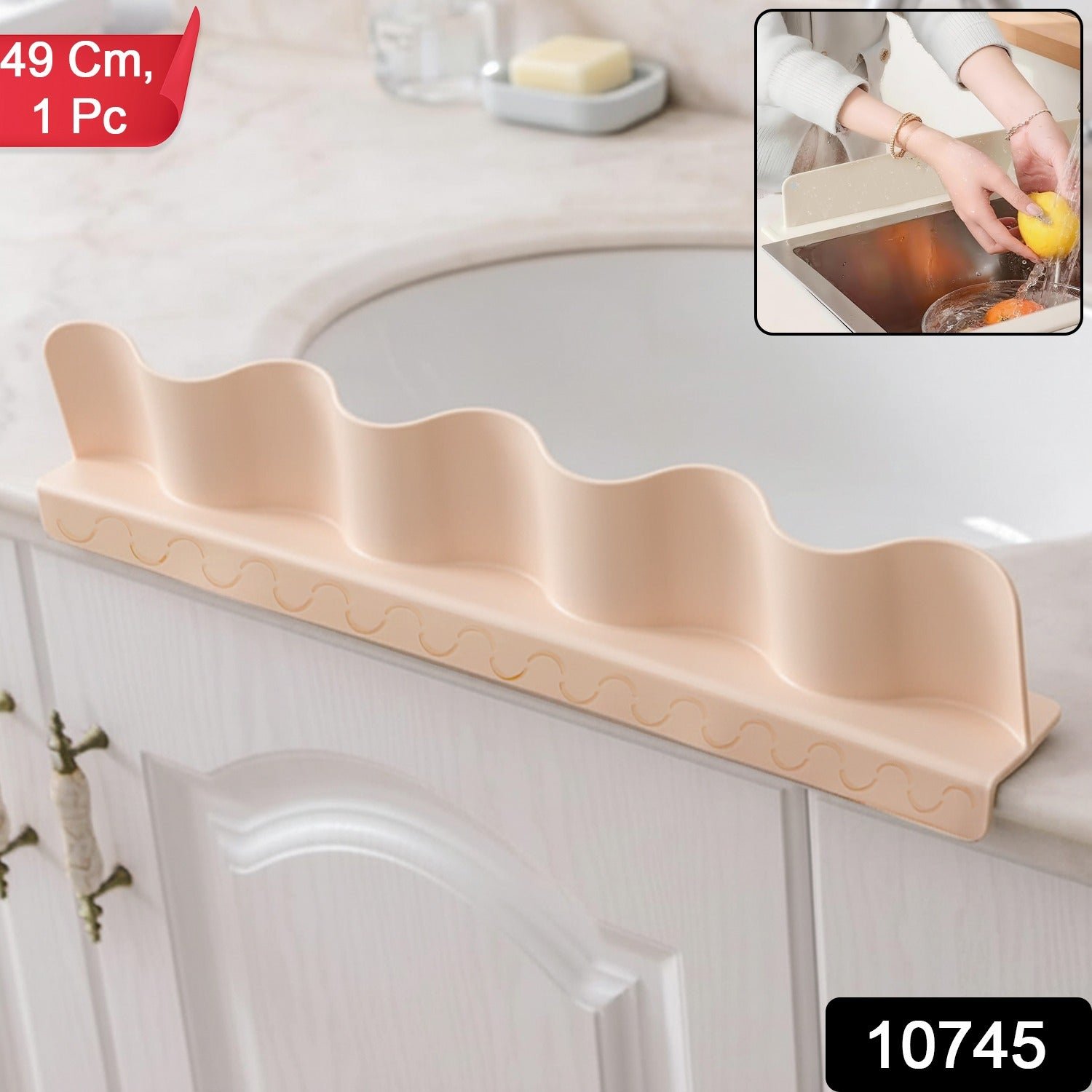 Kitchen Sink Splash Guard – Flexible 49 cm Anti-Splash Barrier