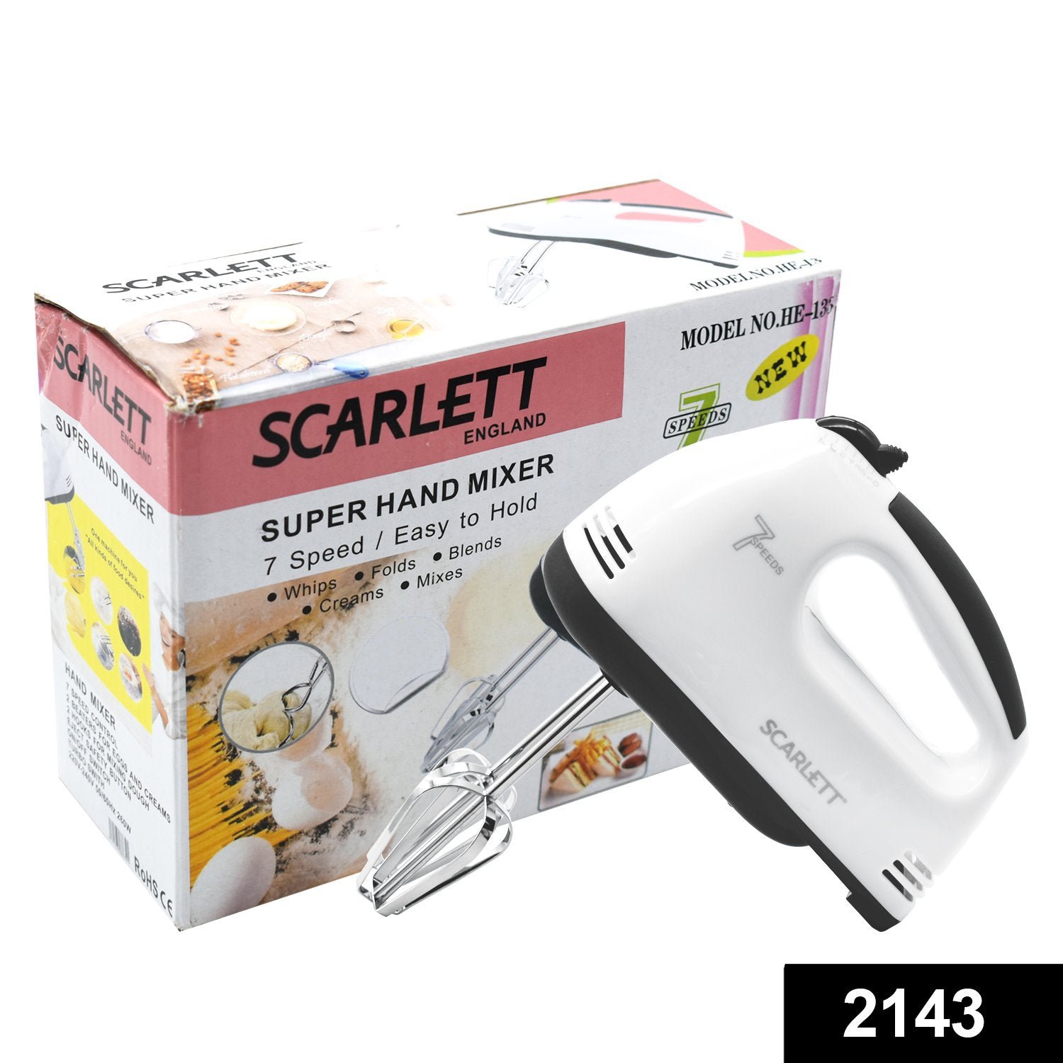 Electric Hand Mixer – 7-Speed with Attachments | XcelCraft