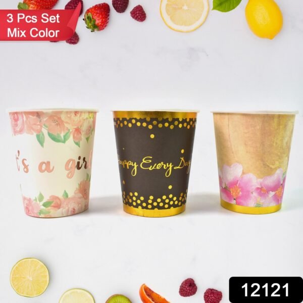 263 Disposable Paper Cups – Mixed Colour 3 Pcs Set | hydrozilla
