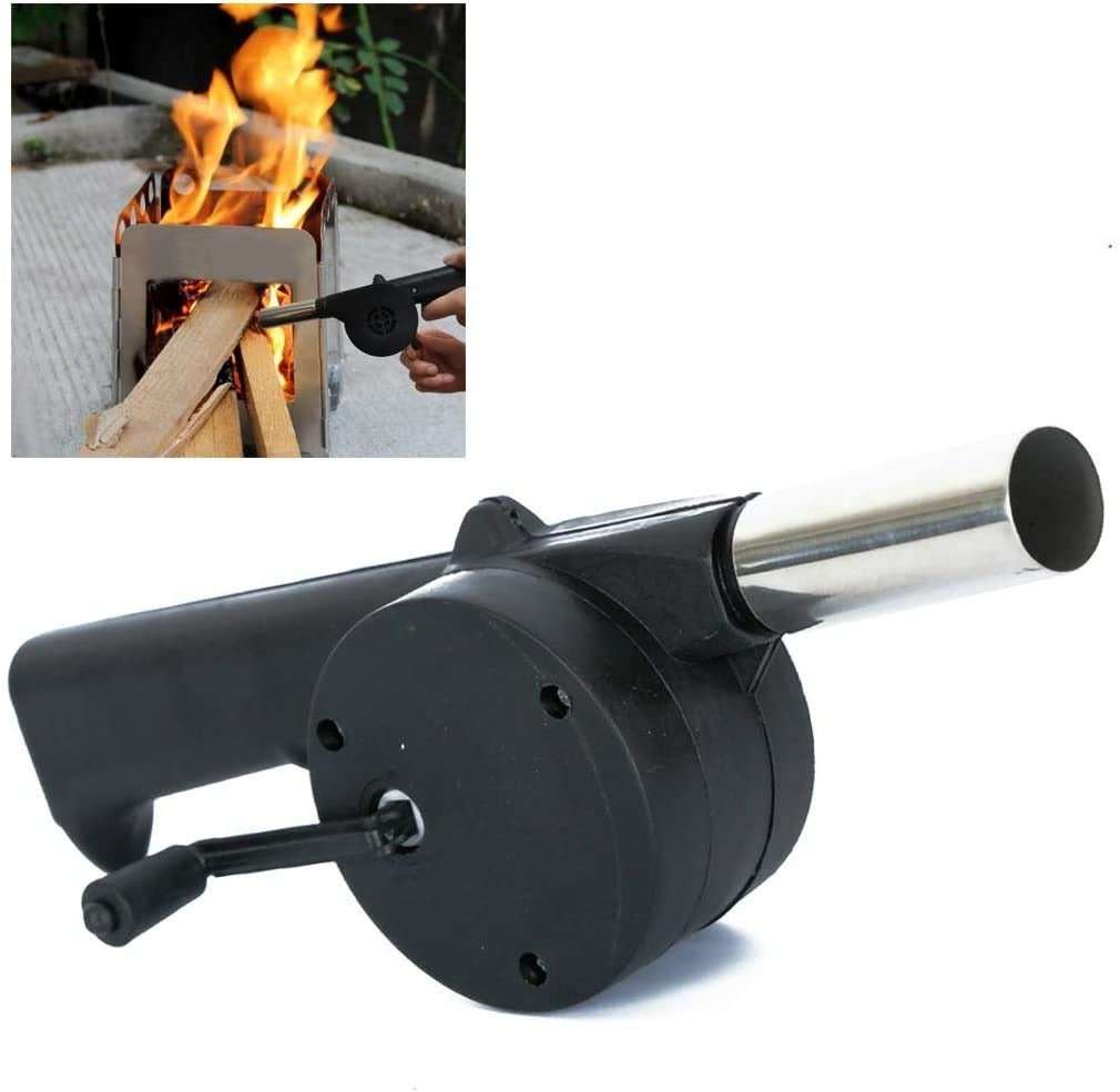BBQ Air Blower Fan – Portable Hand Crank for Charcoal Grills | Velvet Wheels