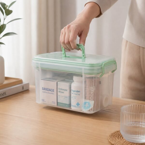 Plastic Medicine Storage Box – Secure Locking & Portable Design