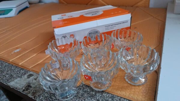 Glass Ice Cream Bowls – Set of 6 Clear Dessert Cups | Indo Glow