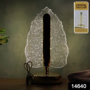 LED Crystal Table Lamp – Elegant Leaf Design with USB Power