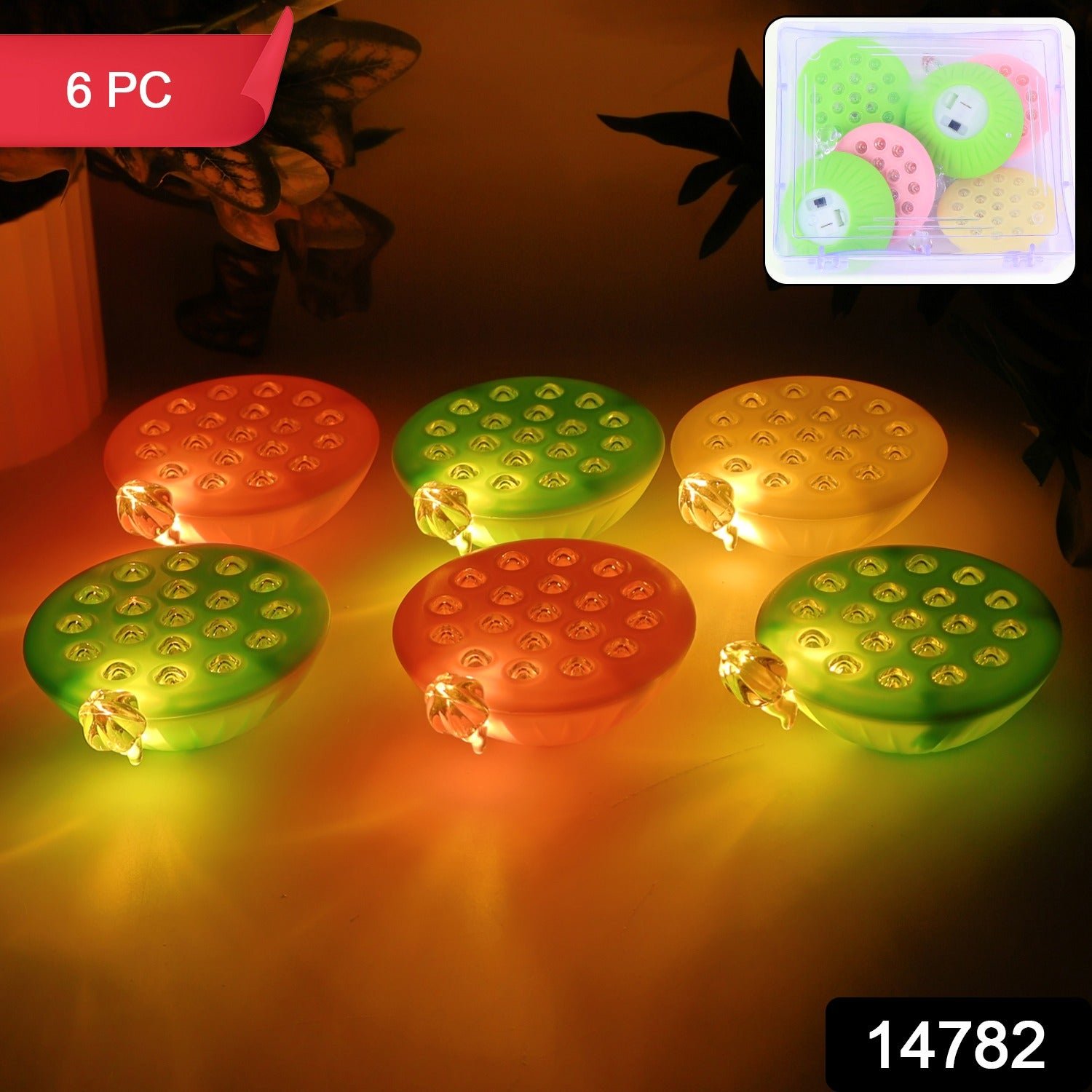 Lotus Canopy LED Decorative Lamps – Set of 6 Multicolor Lights