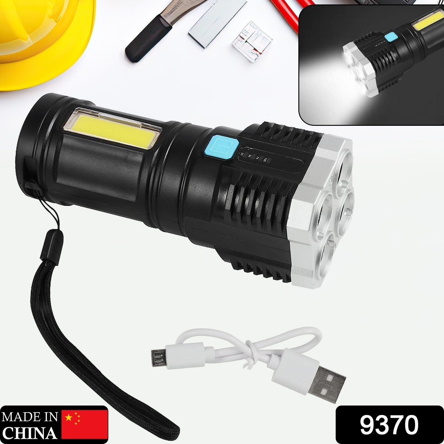 Rechargeable Torch Light 800 Lumens 4 LED Flashlight