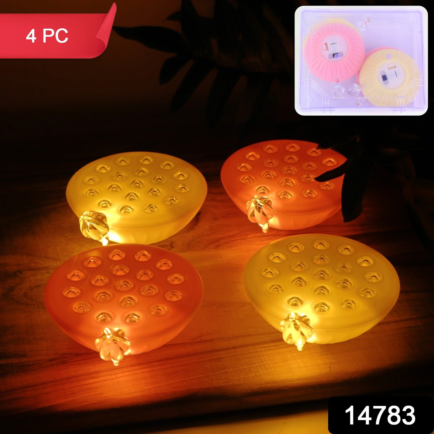 Lotus Canopy LED Decorative Lamps – Set of 4 Multicolor Lights