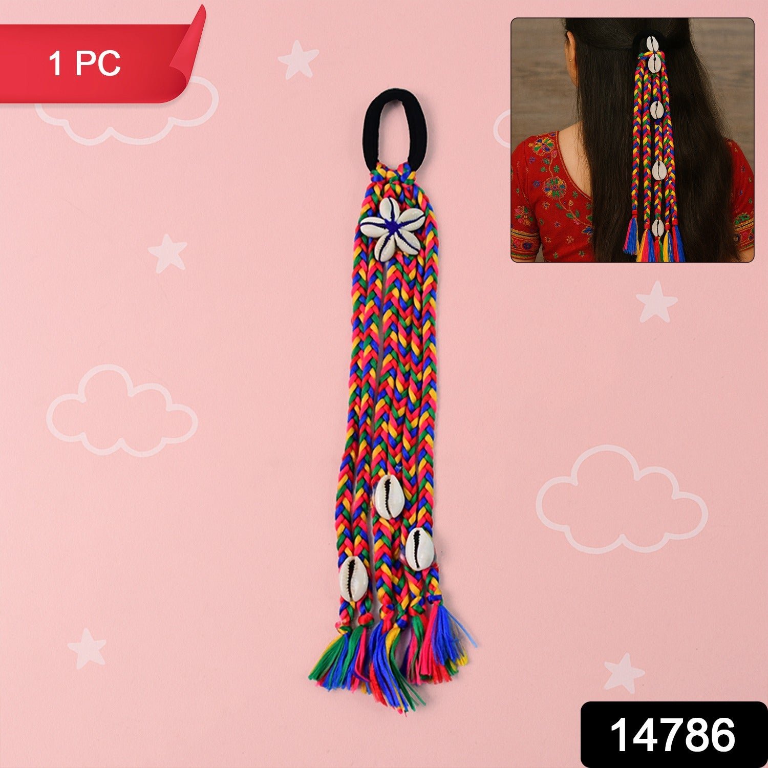 Multicolor Braided Hair Accessory – Traditional Stylish Kodi String Bow
