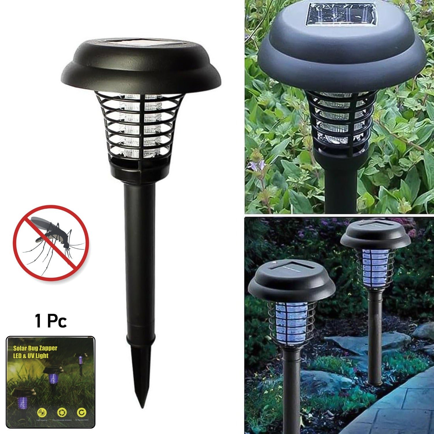 Solar Mosquito Trap Light – UV LED Solar Powered Bug Zapper
