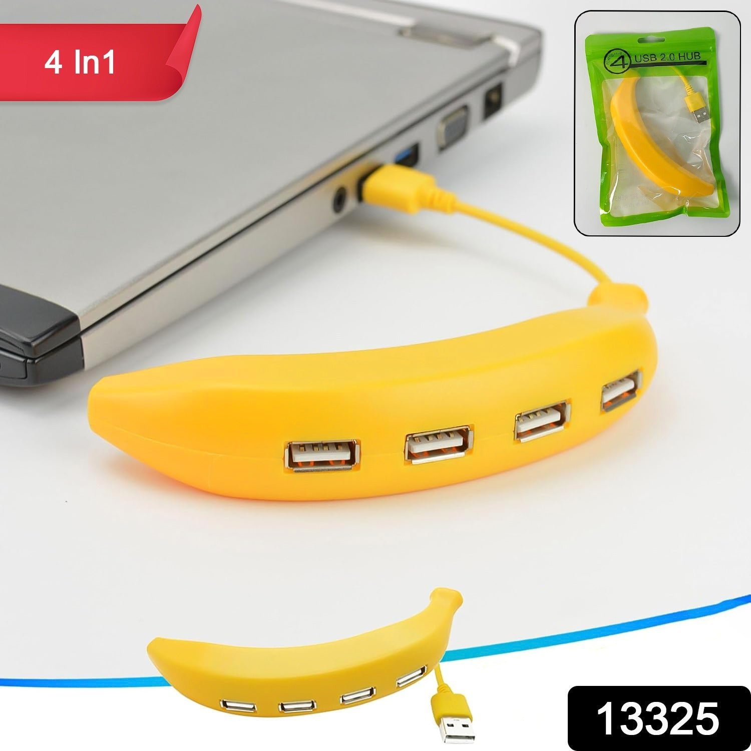 Banana Shape USB Hub – 4-Port 2.0 Splitter | Wiregenix
