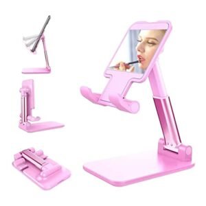 Adjustable Phone Stand – 3-Way Desk Mobile Holder with Mirror | Deskrova