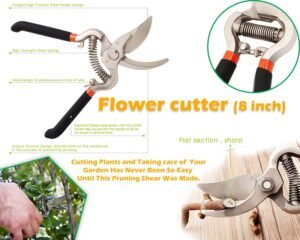 Garden Shears – 8-Inch Heavy-Duty Bypass Pruner | Grow Garden Tools