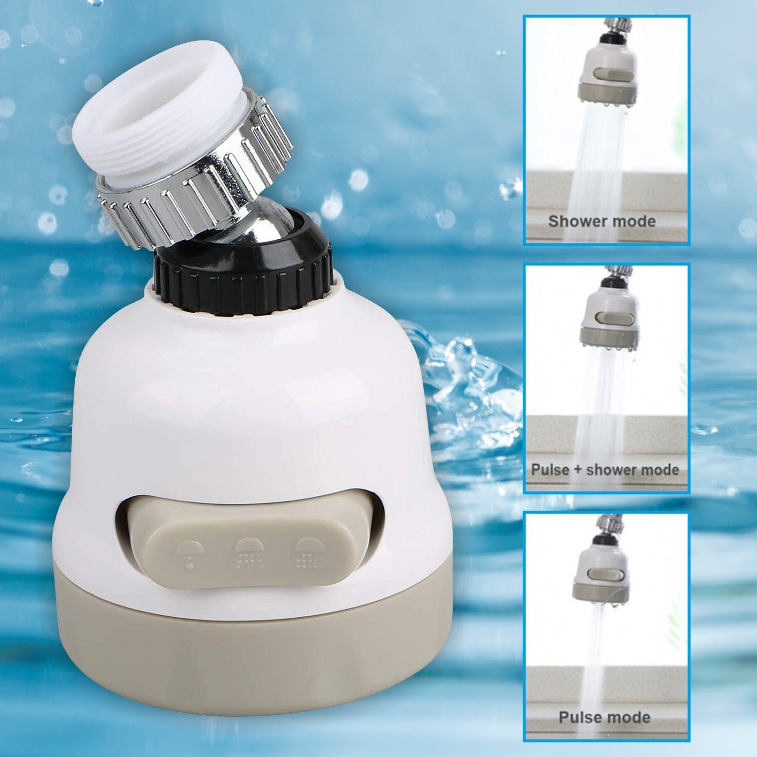 Water Saving Faucet Nozzle – 3 Mode Splash-Proof | Mist & Relax