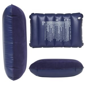 Inflatable Travel Pillow – Velvet Air Comfort (Blue) | PillowTrek