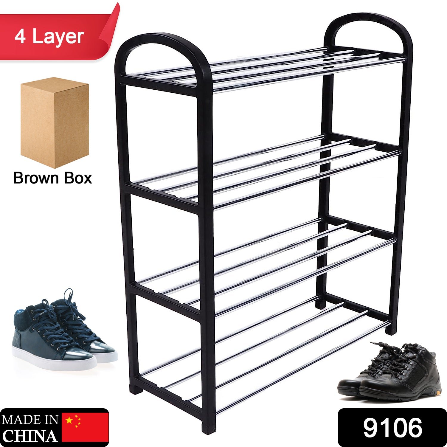 4 Tier Shoe Rack – Space-Saving Footwear Storage | Indo Glow