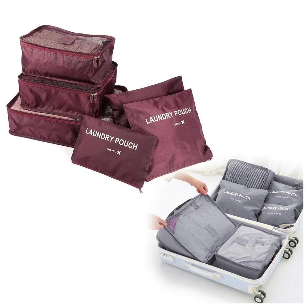 Cloth Organizer Pouch – 6 Pcs Travel Laundry Bags |