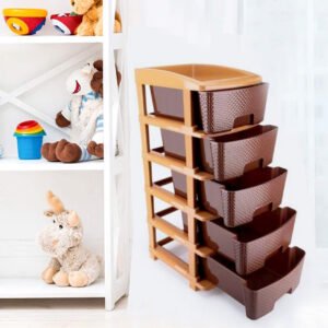 Plastic Modular Drawer – 5-Tier Brown Storage | Organivo