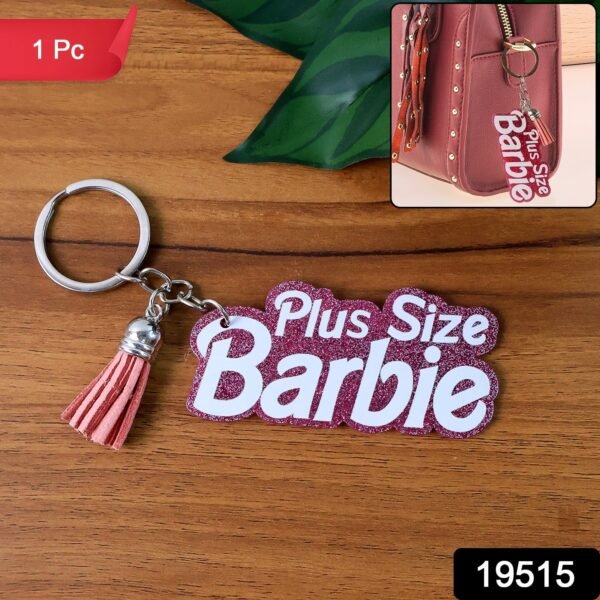 Plus Size Barbie Keychain – Glitter Finish & Tassel Charm
