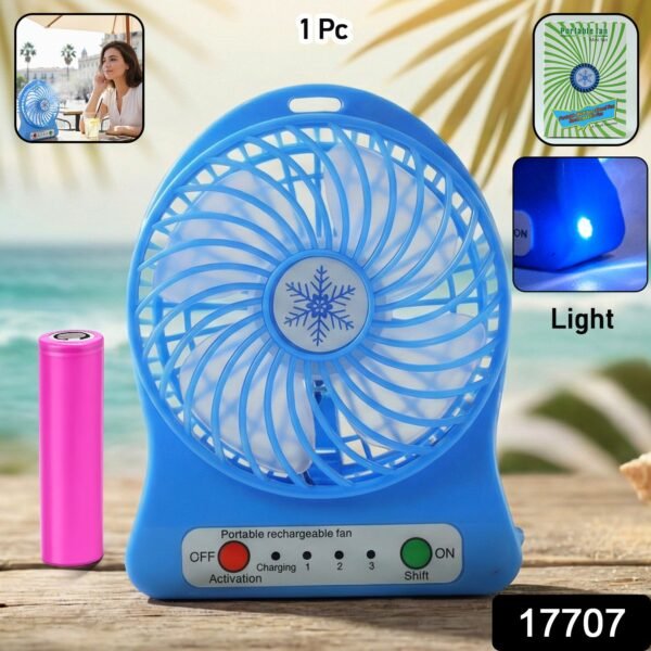 Portable Mini Table Fan – Rechargeable with Detachable Battery