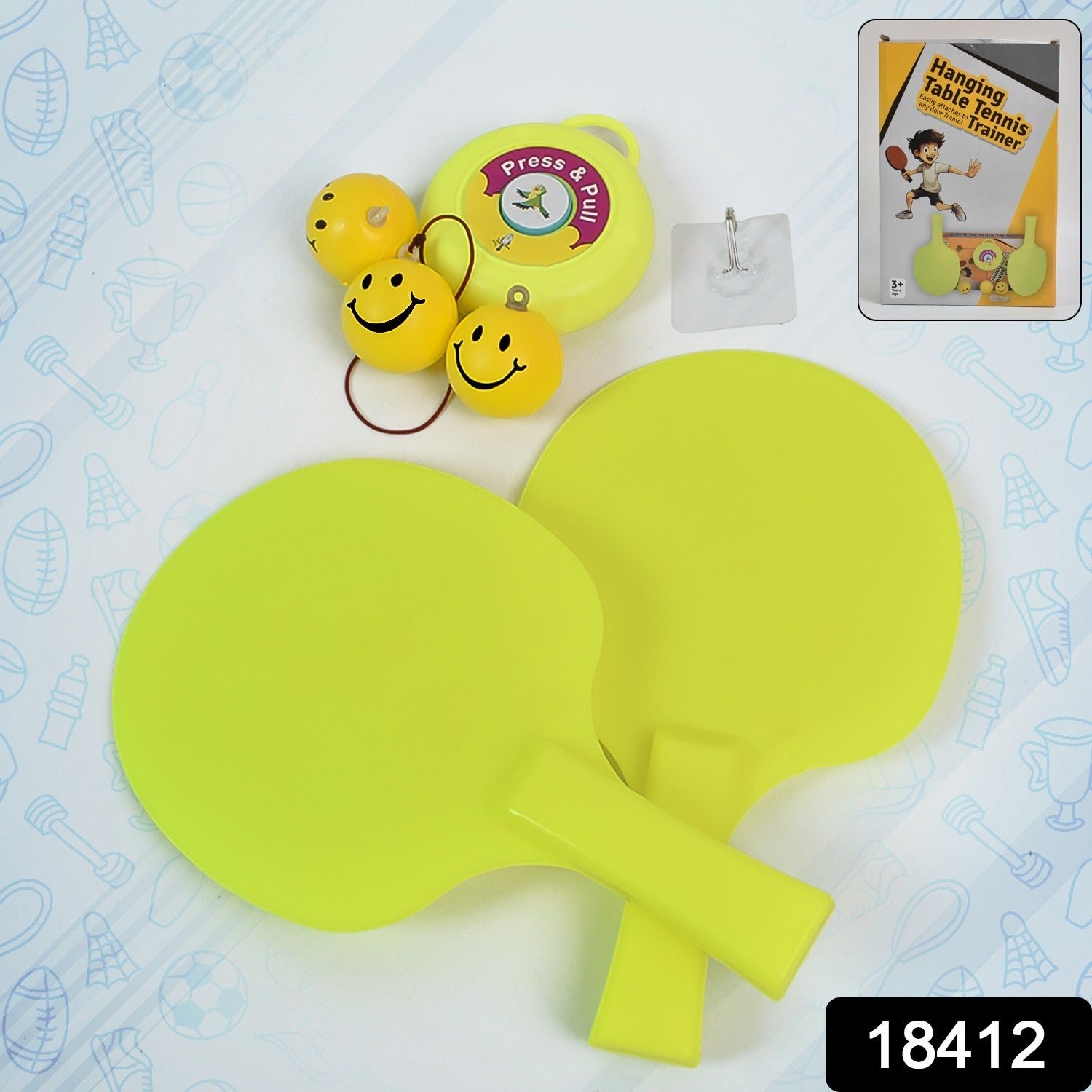Hanging Table Tennis Trainer – Portable Indoor Reflex Set | Dollverse