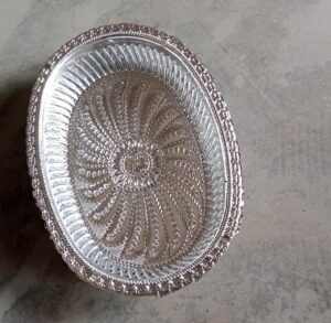 Silver Gift Tray – Royal Design Oval Decorative | Jiaqi