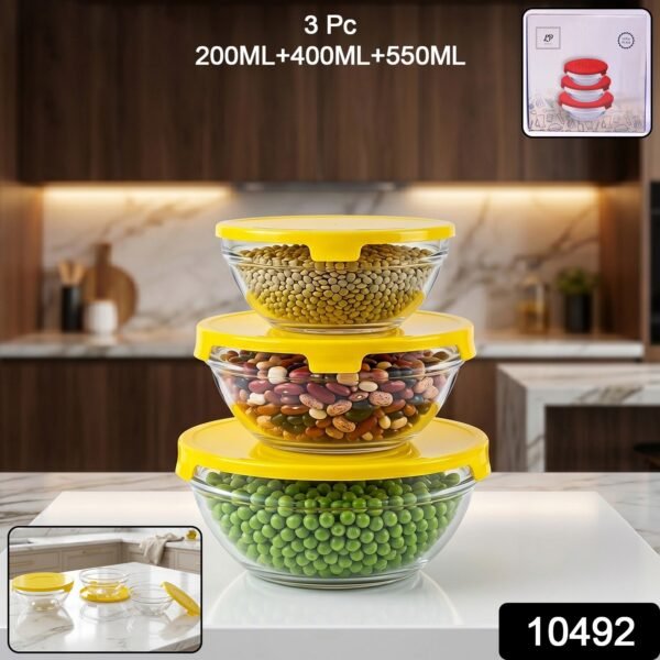 Glass Bowl Set with Lids – Versatile Kitchen Storage & Serving