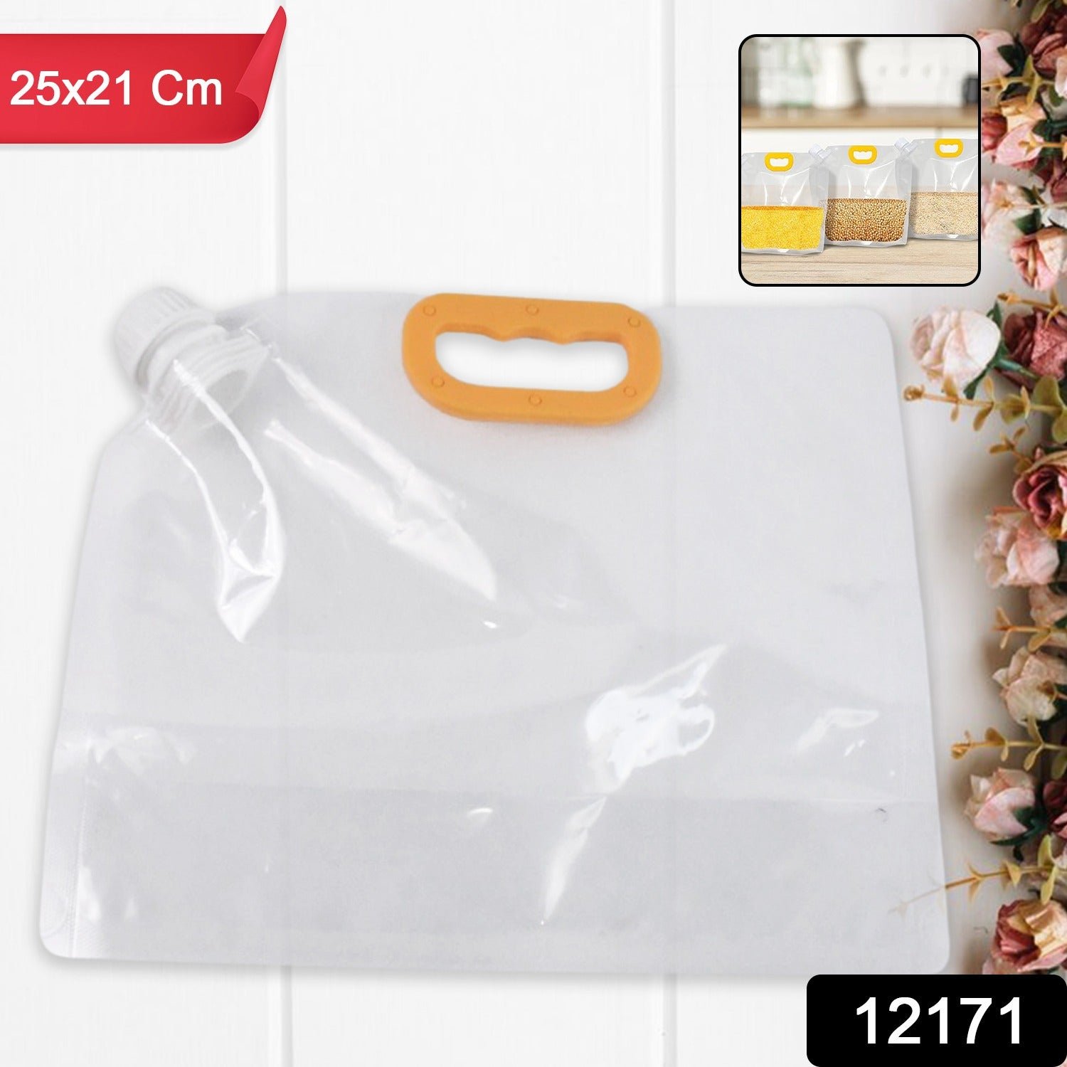 Airtight Food Storage Bag with Handle – Leakproof & Portable 25x21 cm