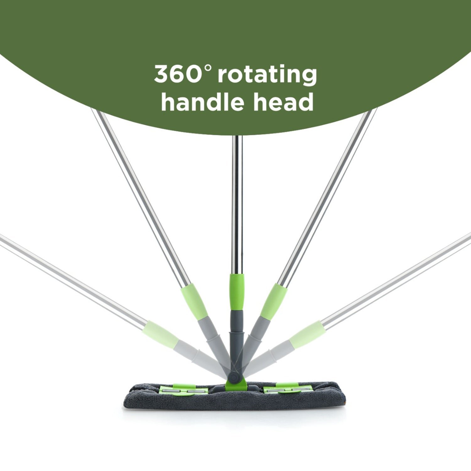 Microfiber Flat Mop – Wet & Dry, 360° Rotating Head | Ganesh