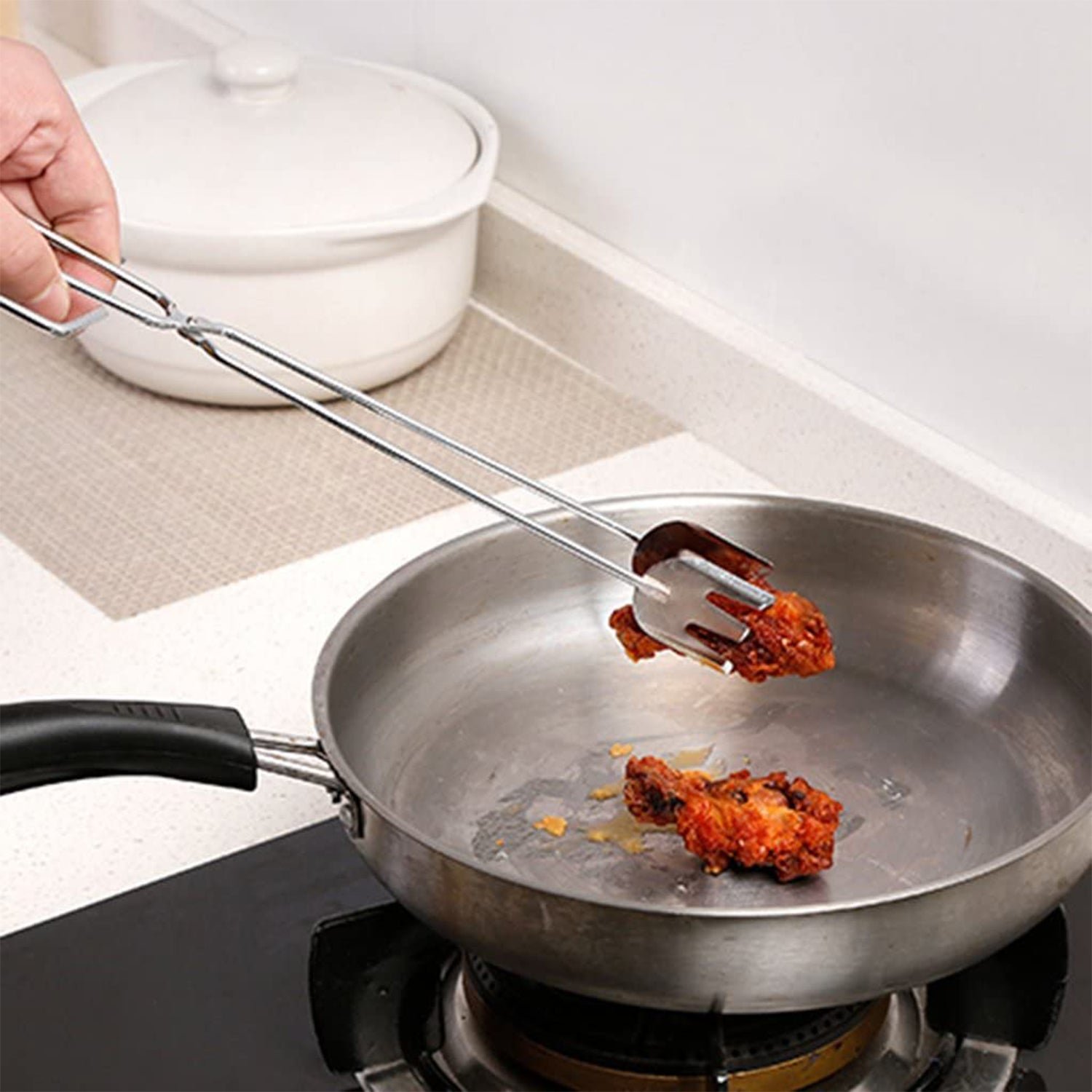 BBQ Tongs – 31cm Multi-Functional Metal | Quickslice
