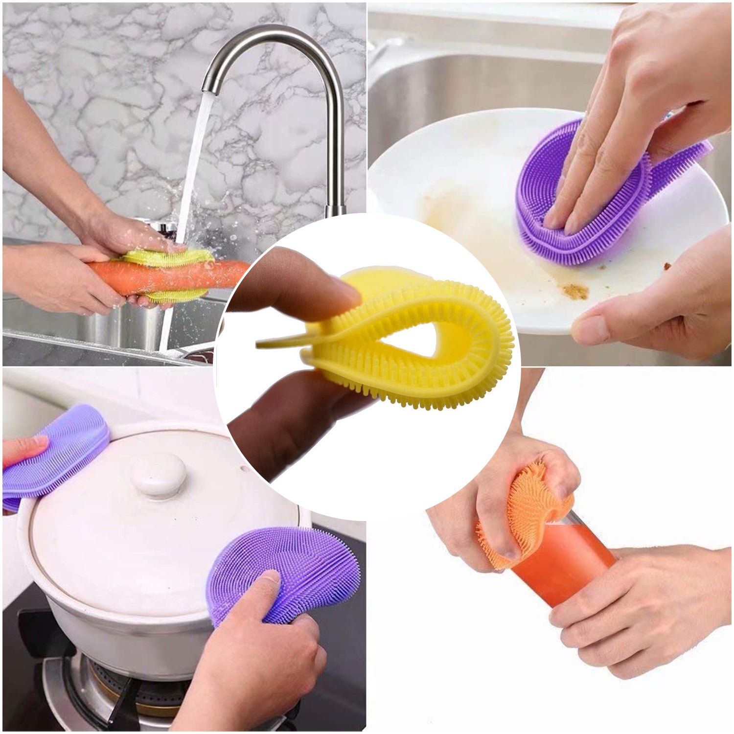 Silicone Dish Scrubber – Mildew-Free & Flexible | Velvet Wipe