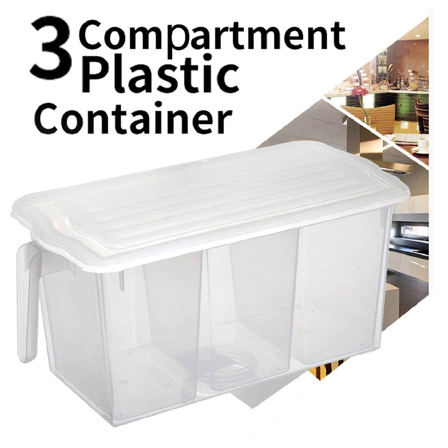 Refrigerator Organizer Box – 3 Compartments, Airtight | Lunchie Bunchie