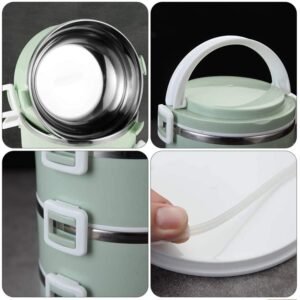Insulated Stainless Steel Lunch Box – 2-Layer Tiffin | Lunchie Bunchie