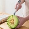 2 In 1 Fruit Carving Tool Watermelon Cutter Melon Baller Scoop Knife (1 Pc)