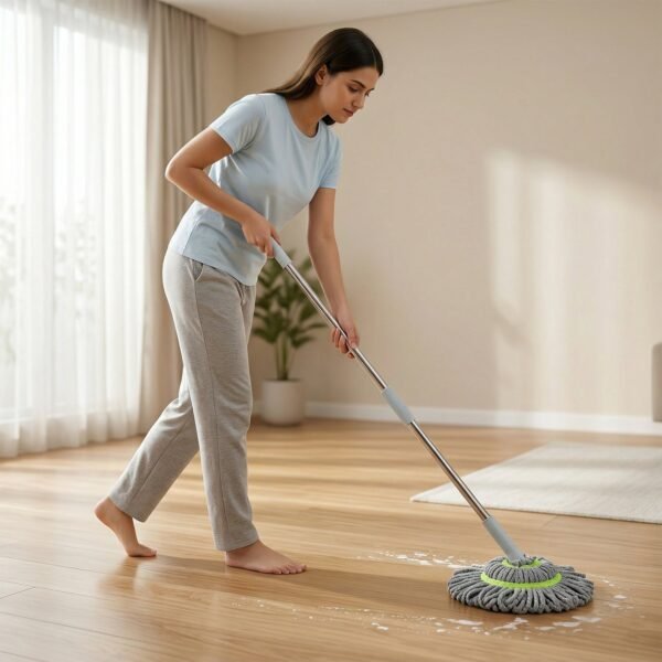 360° Spin Mop – Adjustable Handle & Microfiber Head for Effortless Cleaning