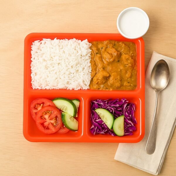 3-Compartment Serving Tray – Mess-Free Meal Organization