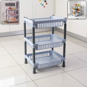 Kitchen Storage Basket Rack – 3-Layer Ventilated Organizer