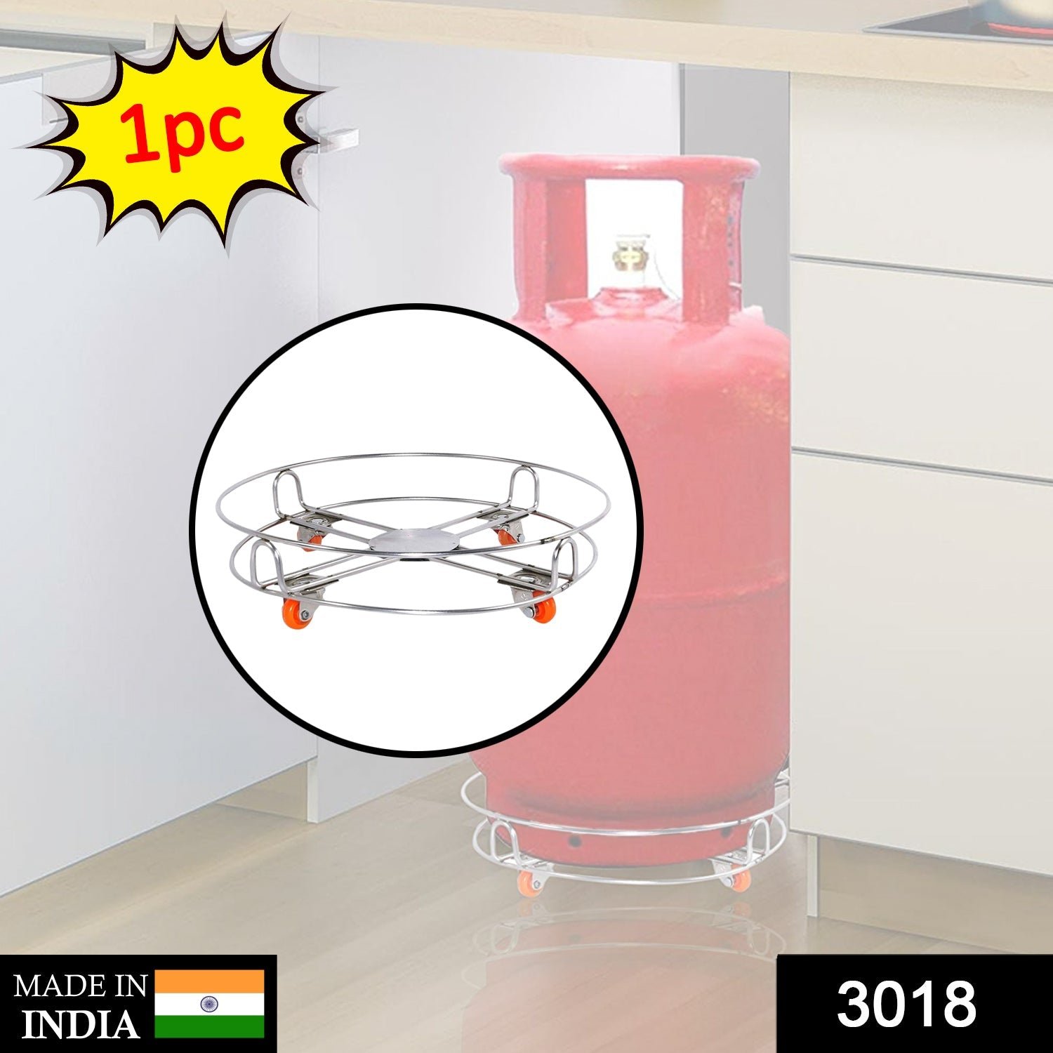 3018 Gas Cylinder Trolley – Stainless Steel with Wheels | Gambit