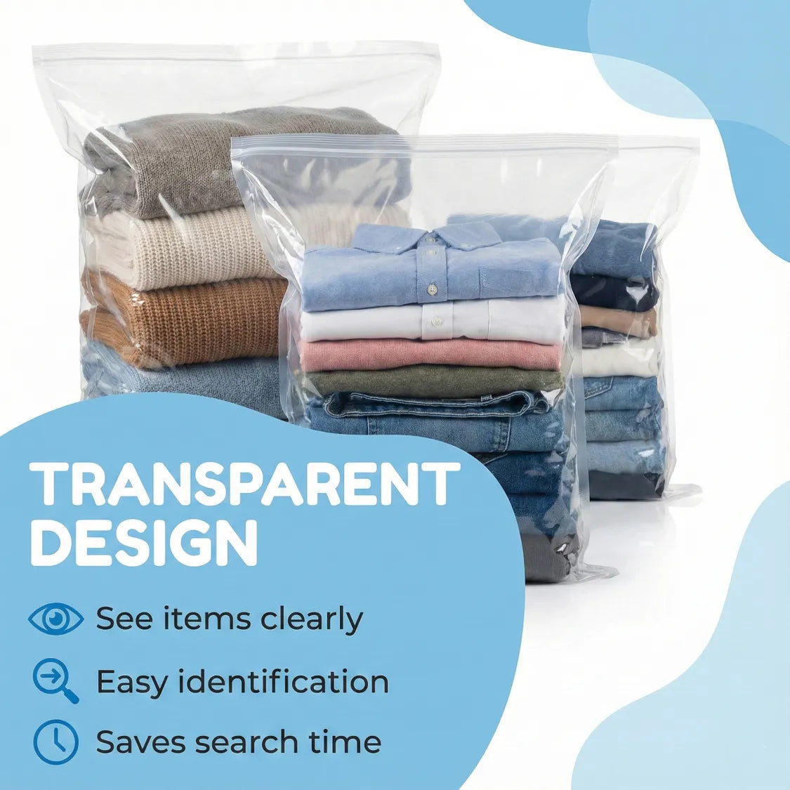 Vacuum Storage Bags with Suction Pump – Space-Saving 5 Pcs Set