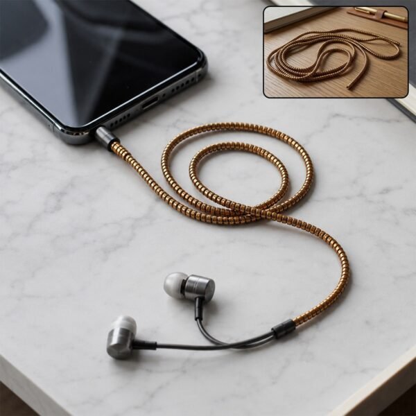 Spiral Cable Protector Sleeve for Earphone Cable, Flexible Cord Saver Wrap (1 Pc)