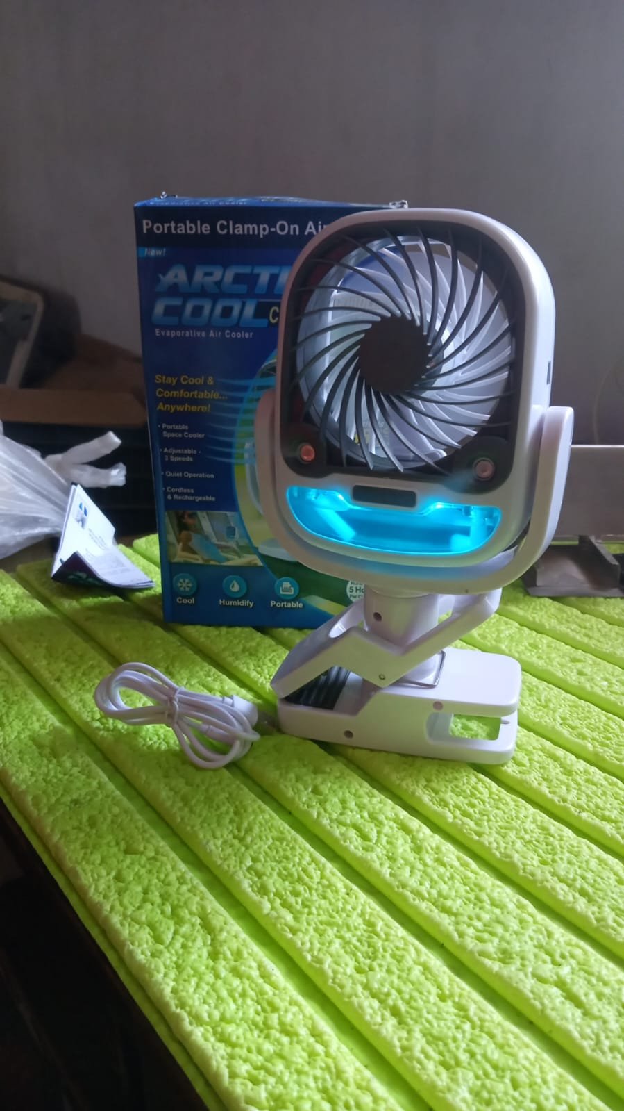 Portable Air Cooler – 3-Speed USB Rechargeable Fan | Velvet Wheels