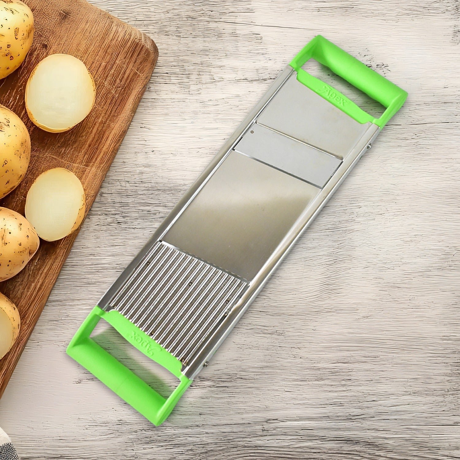 Stainless Steel Vegetable Slicer – Durable 2-in-1 Mandoline Cutter
