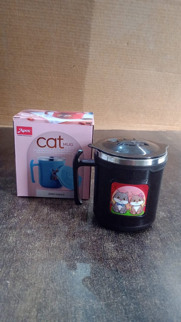 Cat Mug – 250 ml Insulated Stainless Steel for Kids & Gifting