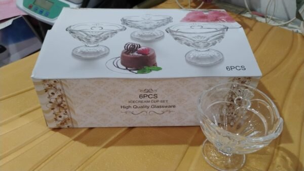 Glass Ice Cream Cups – Elegant Dessert Serving Set (6 Pcs) | Styleva