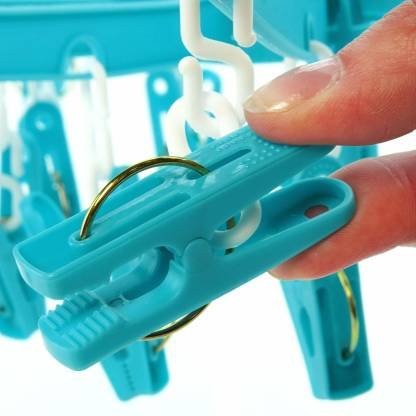 18-Clip Cloth Drying Hanger – Round Plastic for Delicates | Indo Glow
