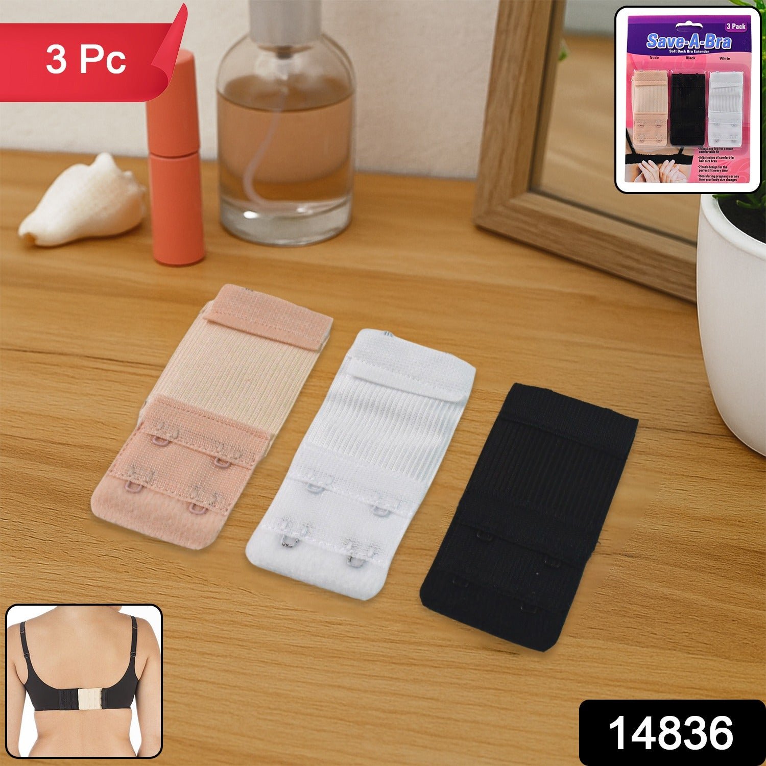 Bra Extender Set – Adjustable 3-Piece 2-Hook for Comfort Fit