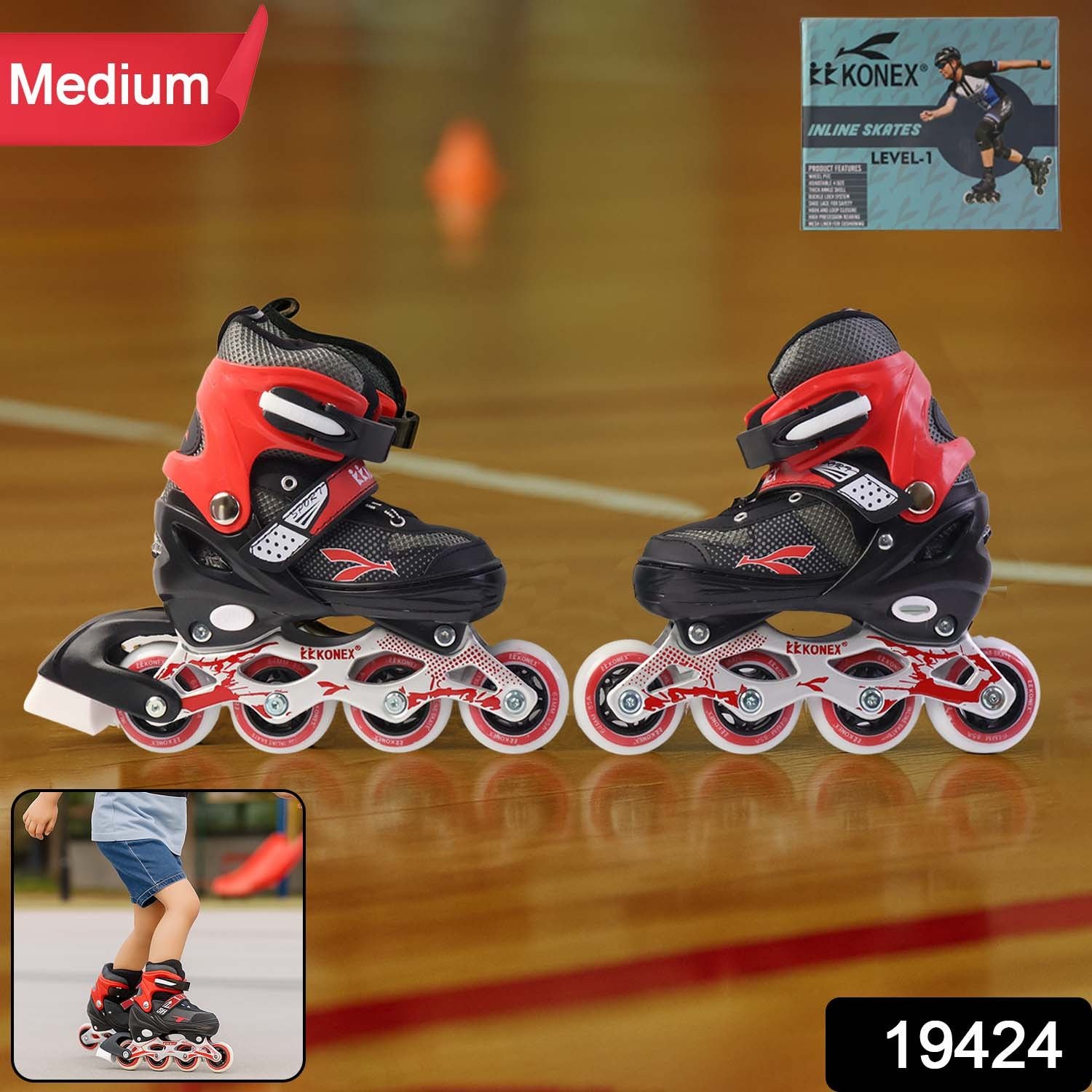 Adjustable Inline Skates – Medium Size with Aluminum Frame