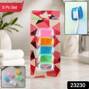 Toothbrush Head Cover Caps Set Travel Protective Hygiene Case (5 Pc Set)
