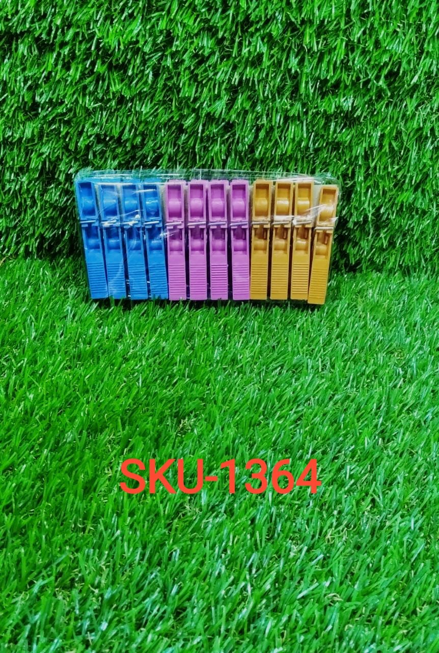 Cloth Clips 12 Pcs Multicolour – Strong Grip Laundry Pegs | BathNova