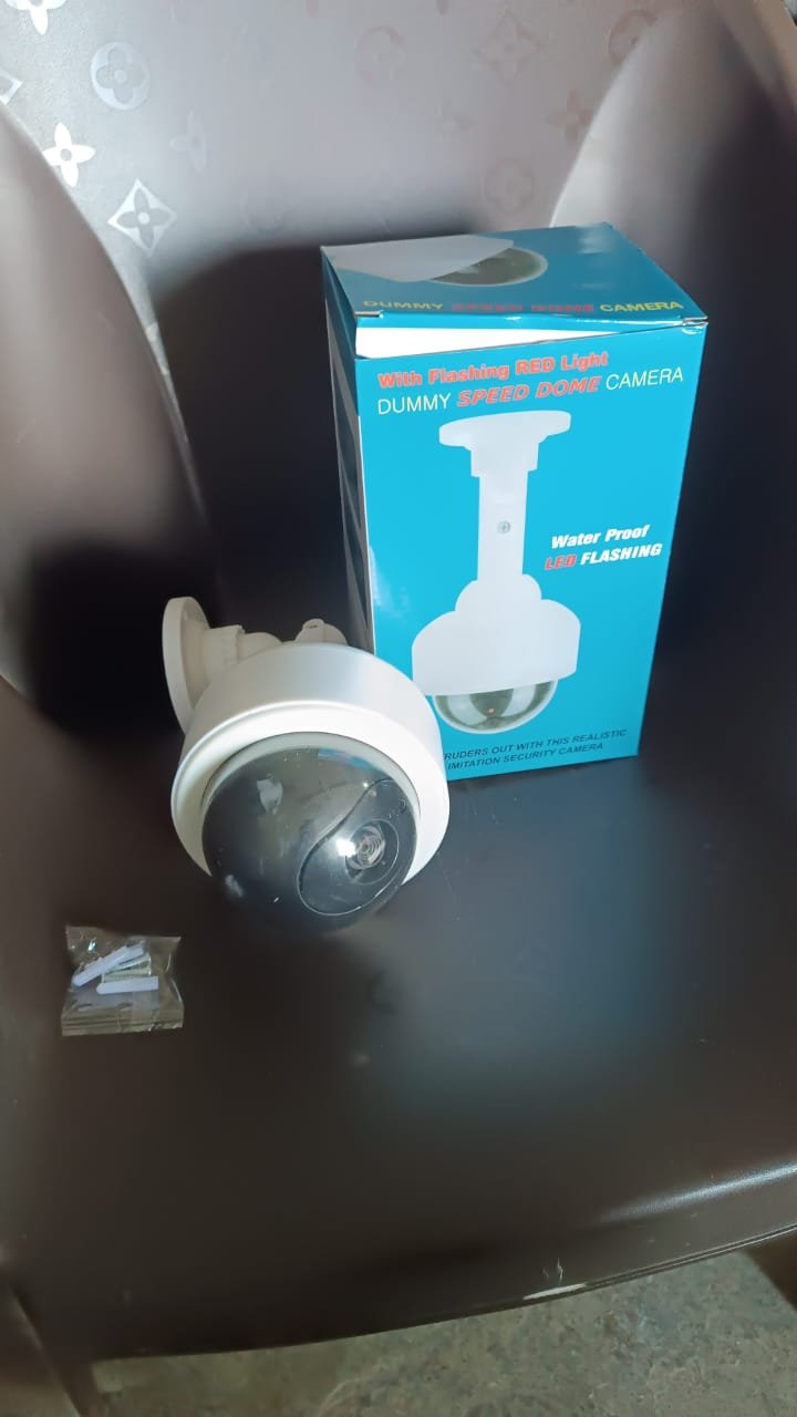 Dummy CCTV Camera – Realistic with Flashing LED & 360° Rotation | Safelix