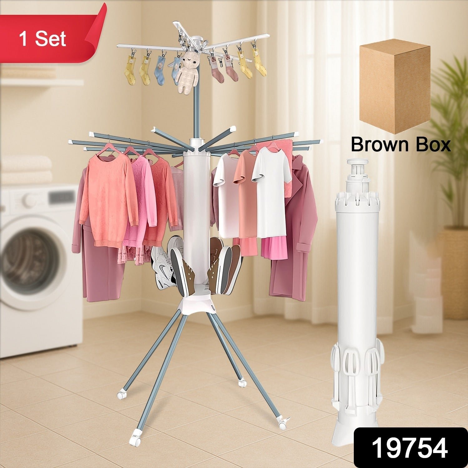 Clothes Drying Rack – Multi-Layer Foldable Design with Wheels, OCTOPUS RACK